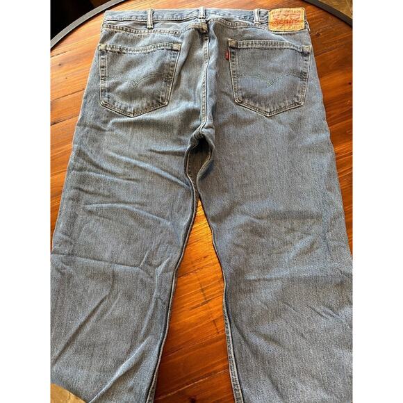 Levis 505 Regular Fit Jeans 38x32 Blue Light Wash, Distressed - Picture 6 of 9